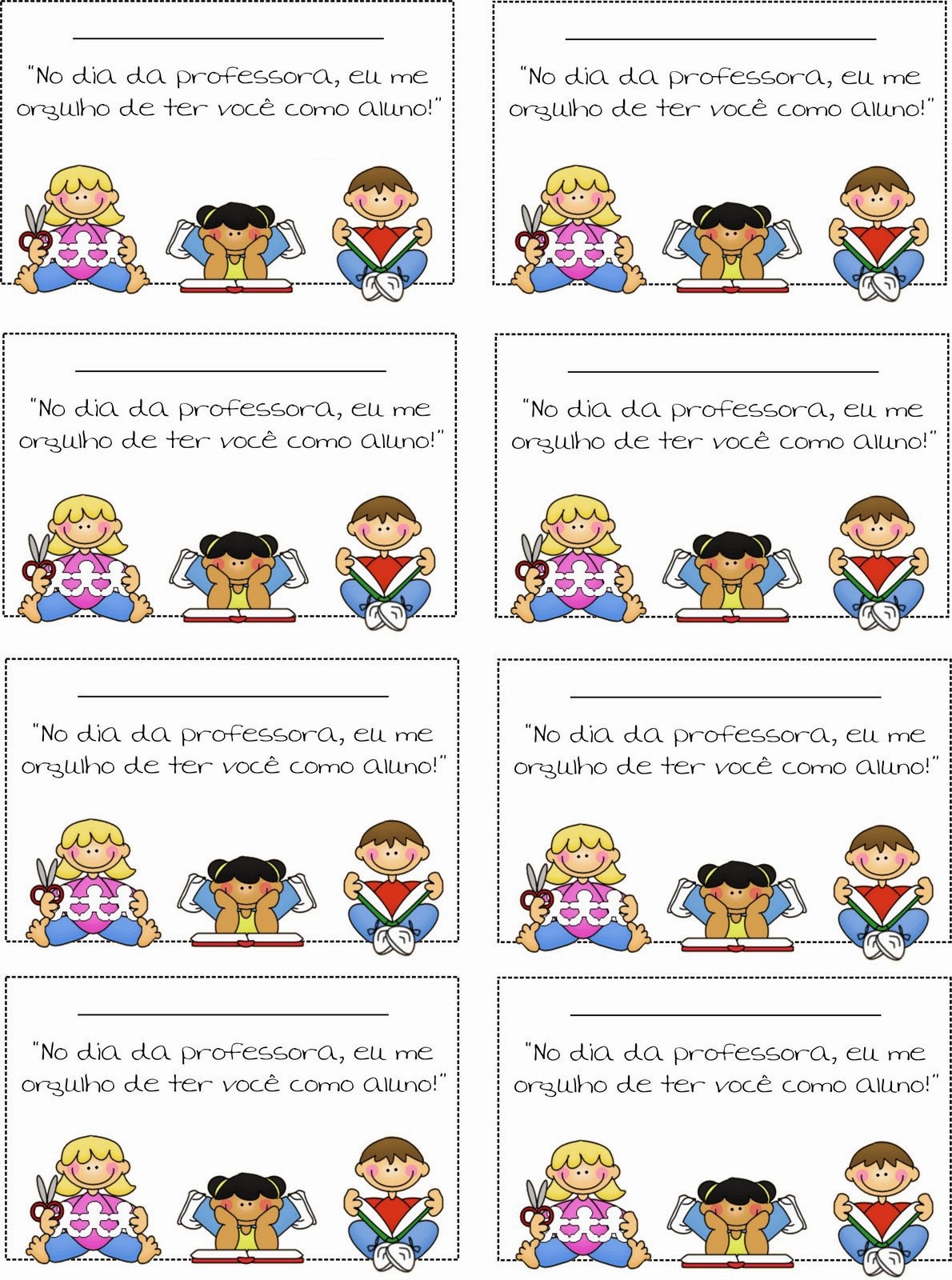 cartão dia do professor para alunos