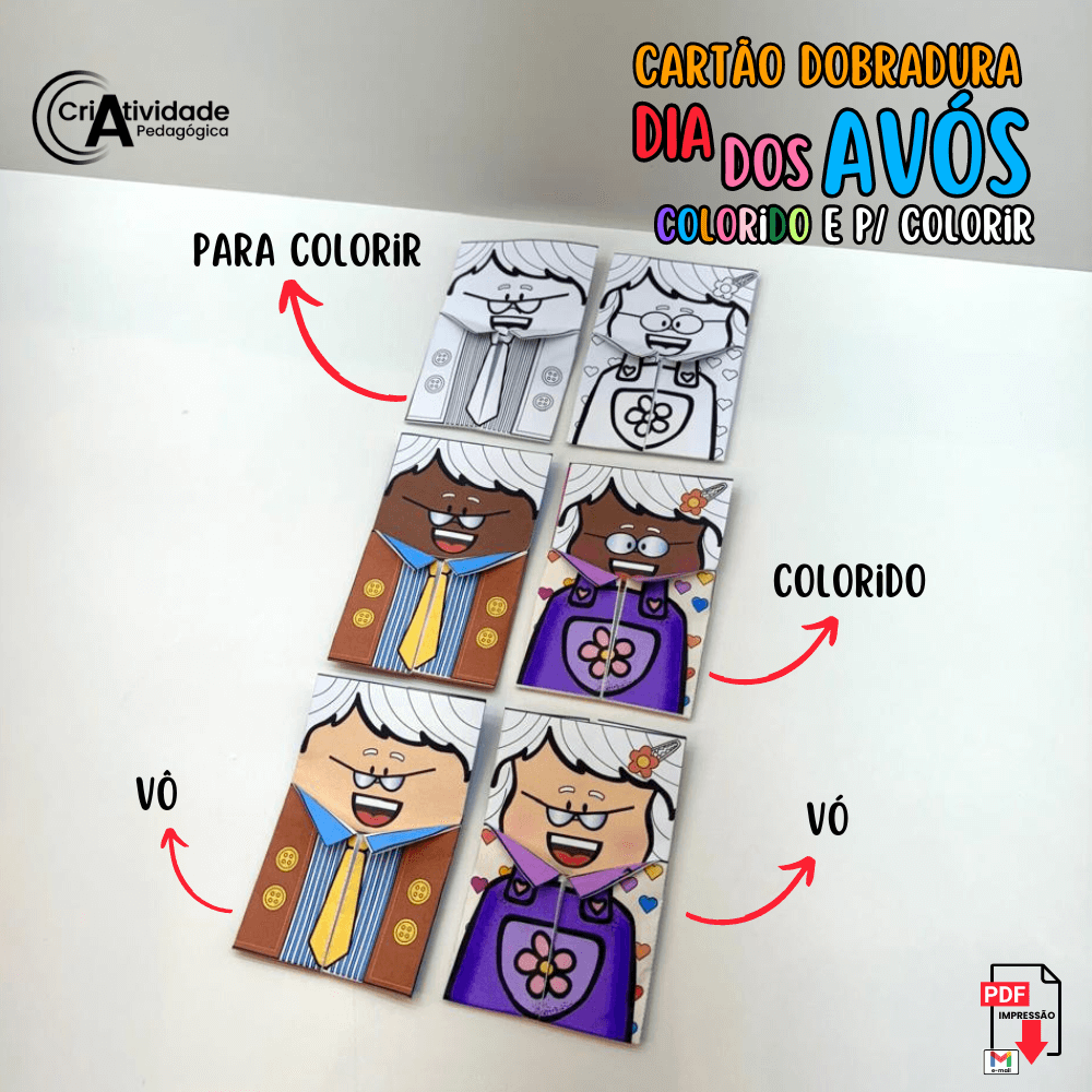 cartão dia dos avós dobradura