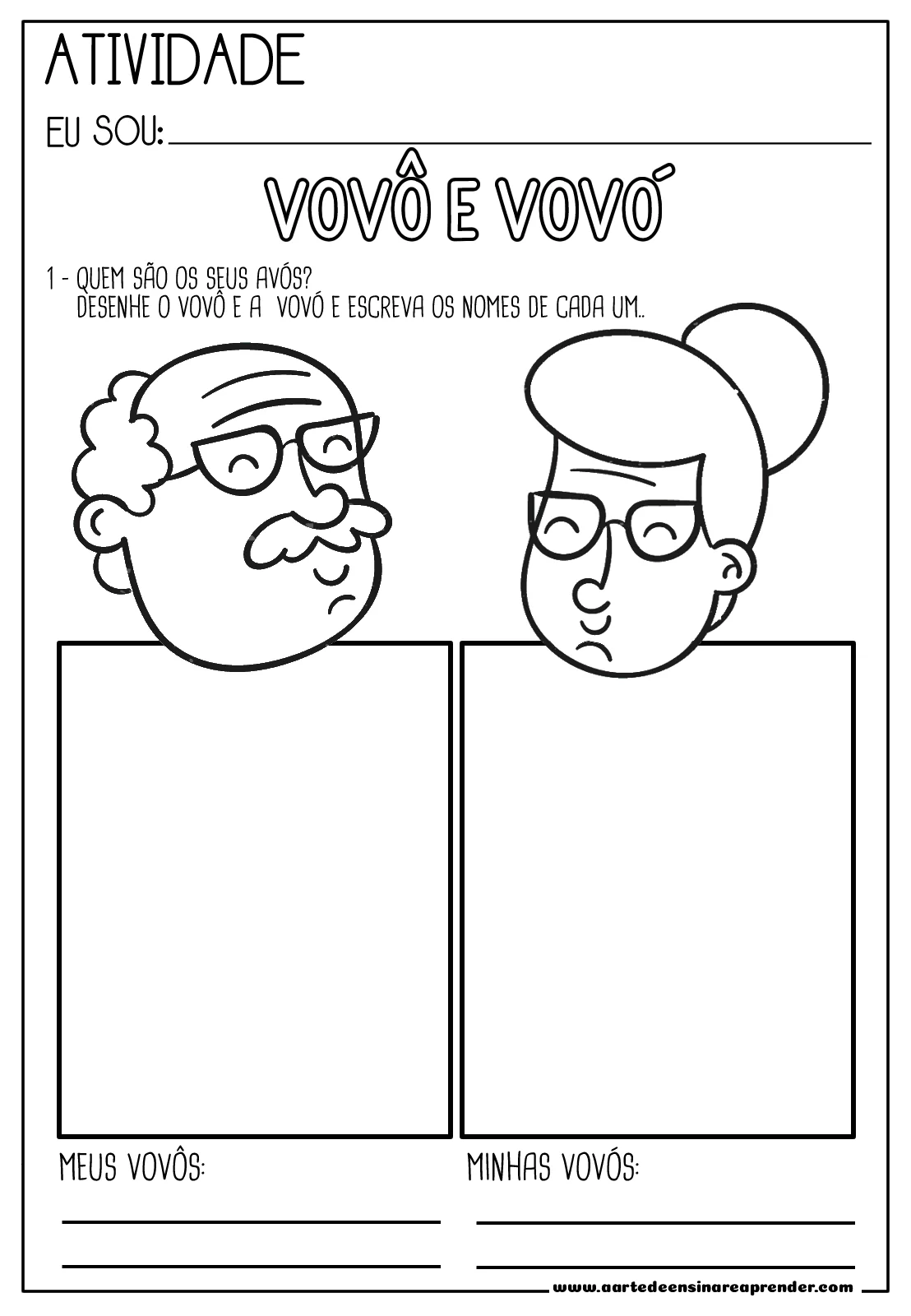 atividade dia dos avós para colorir