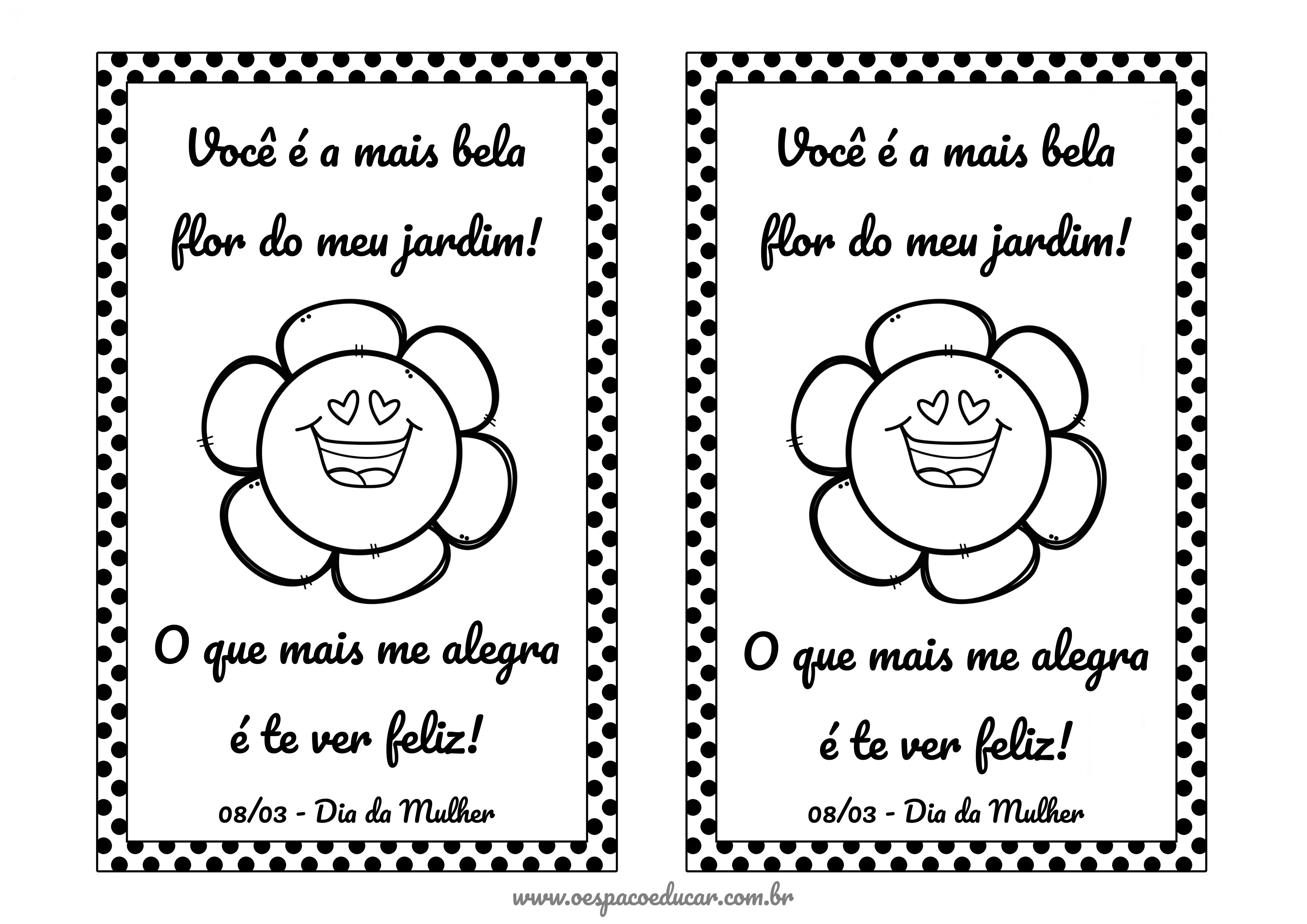 cartão dia da mulher para imprimir grátis