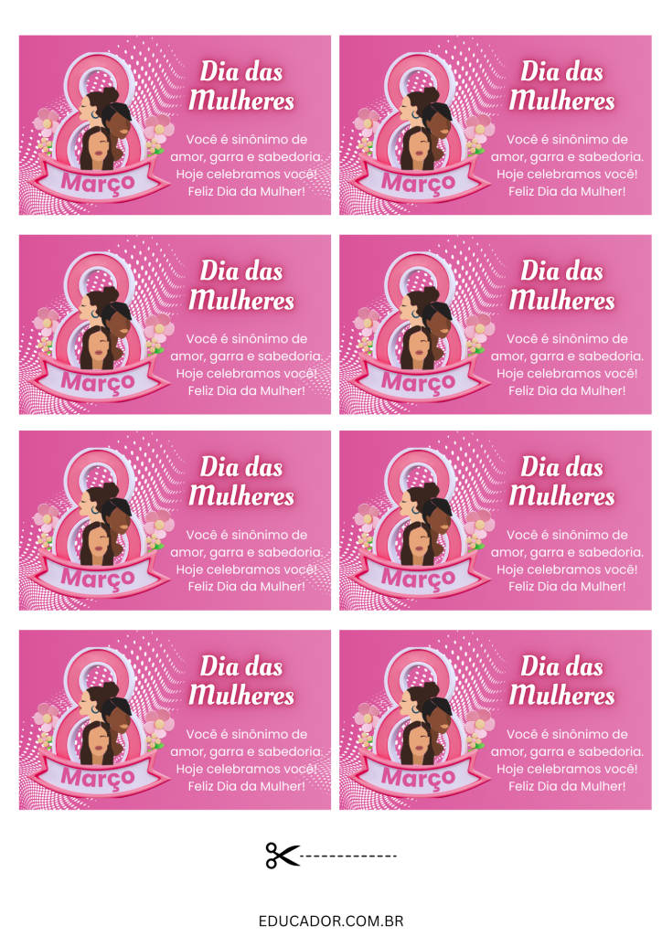 cartão dia da mulher para imprimir grátis
