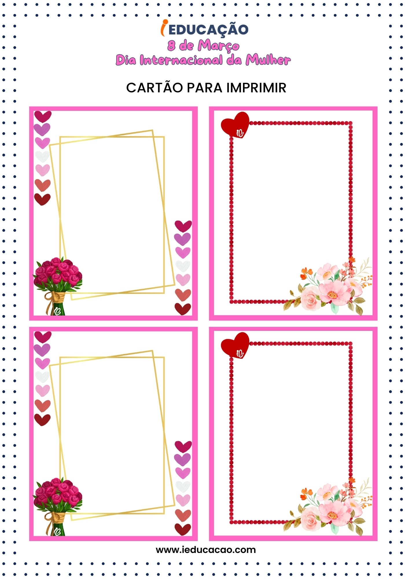 cartão dia da mulher para professora imprimir