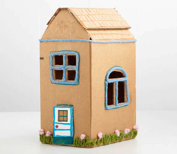 casas de papelão para crianças