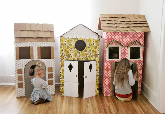 casas de papelão DIY
