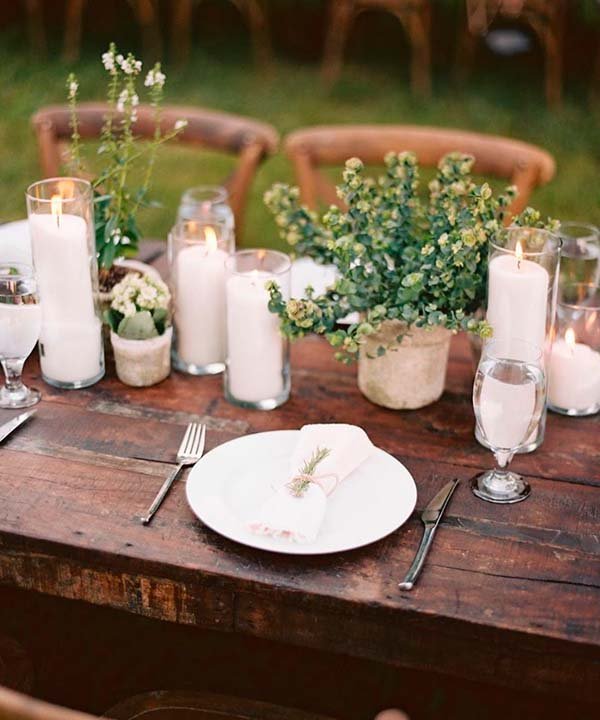 quanto custa a decoração de casamento rústico com velas