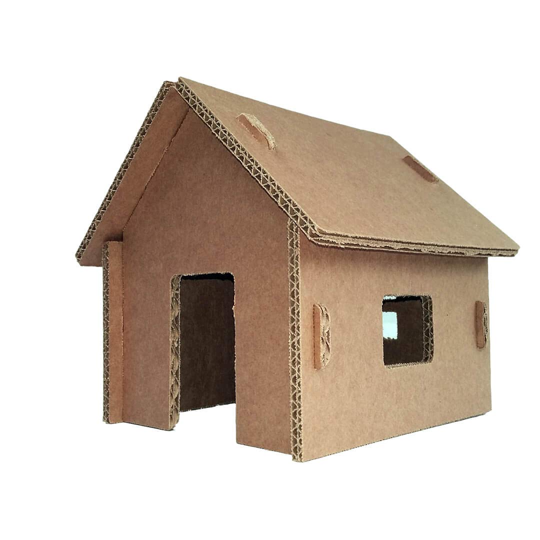 casinha de papelão para pintar