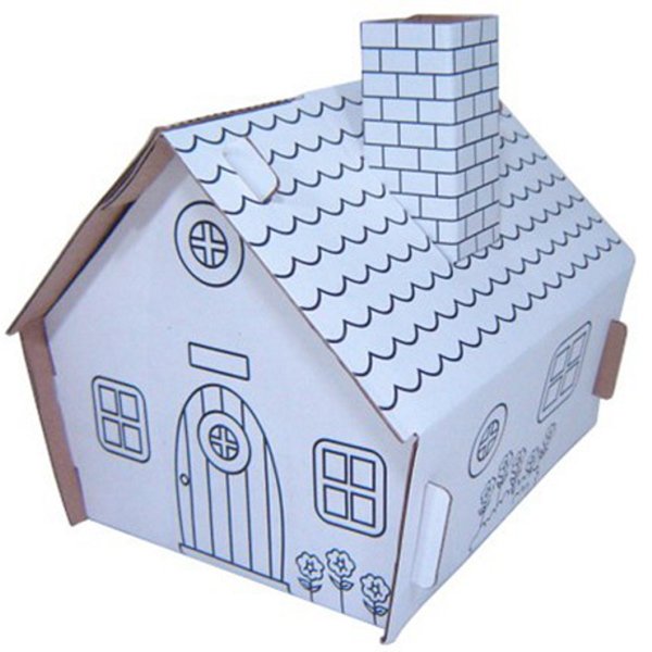 casinha de papelão ecológica