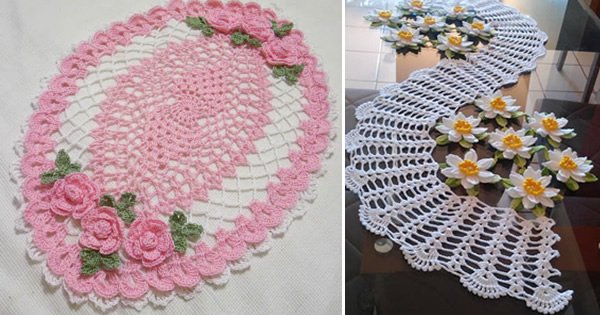 inspiração centro de mesa crochê modelos variados