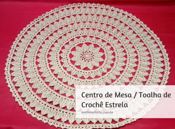 centro de mesa de crochê redondo grande