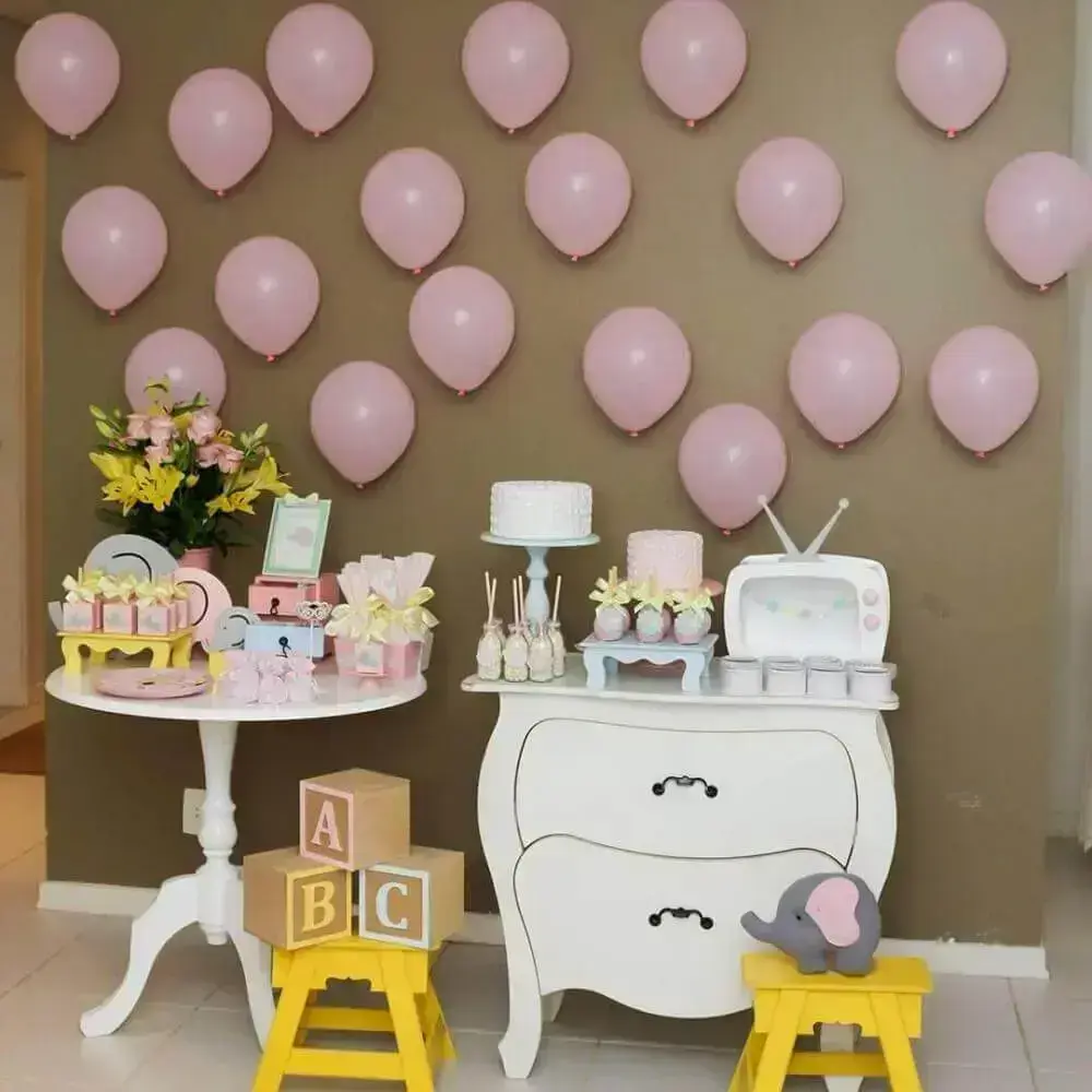 chá de bebê decoração barata