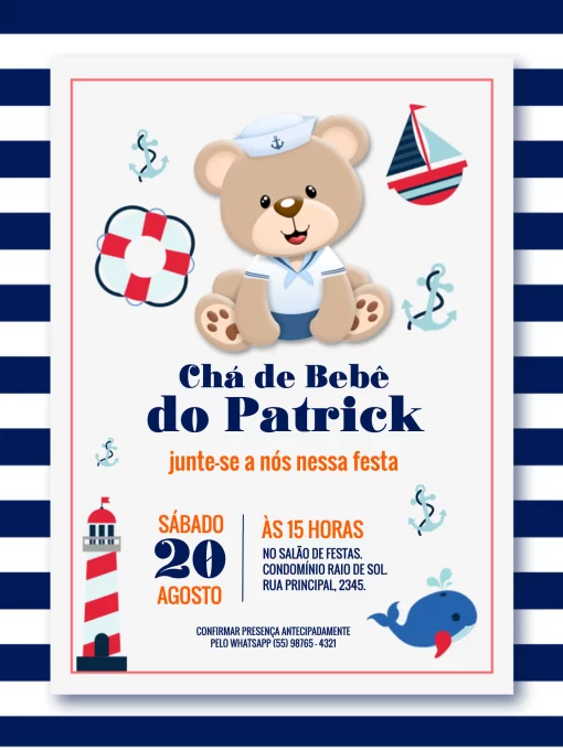 chá de bebê marinheiro vs chá de bebê ursinho