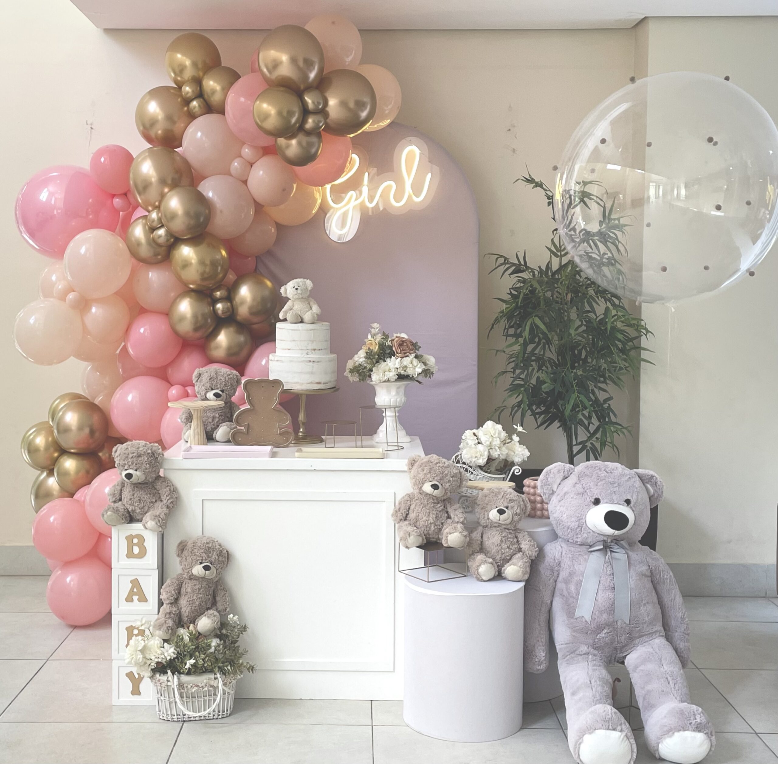 quanto custa decoração chá de bebê menina simples