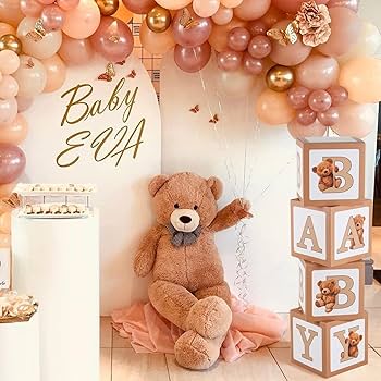 cha de fralda marrom e rosa