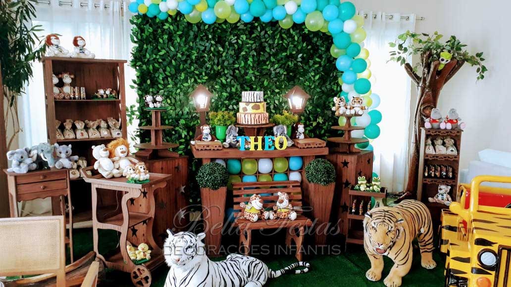 ideias criativas cha de fraldas safari