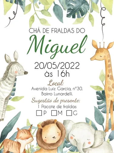 cha de fraldas safari economico como fazer