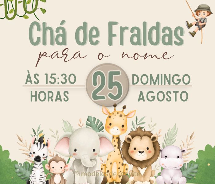 bolo de fraldas safari passo a passo