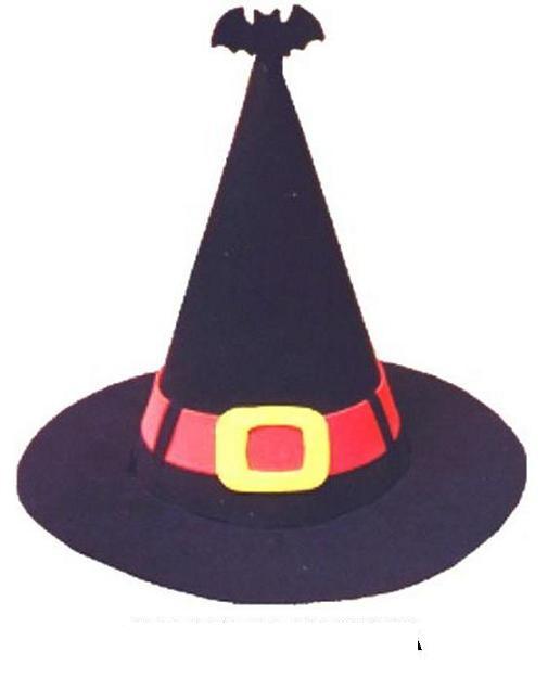 chapéu de bruxa de papelão