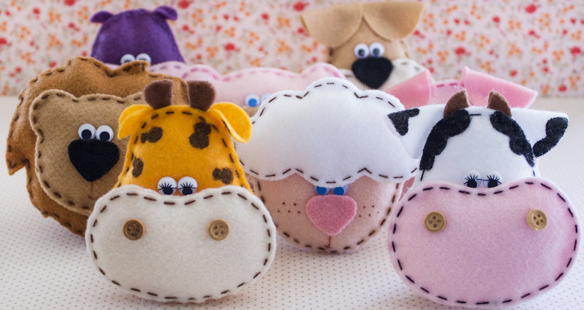 chaveiro de feltro bichinhos