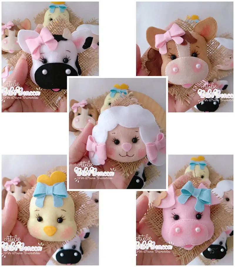 chaveiro de feltro bichinhos