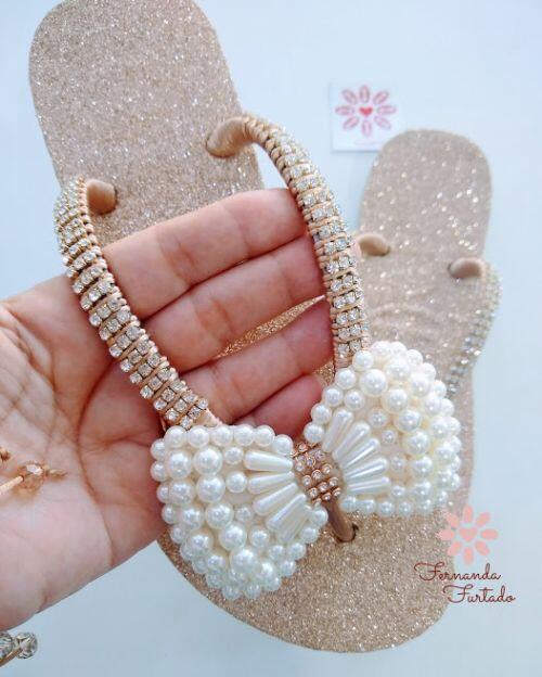 10 ideias chinelos bordados laços para arrasar