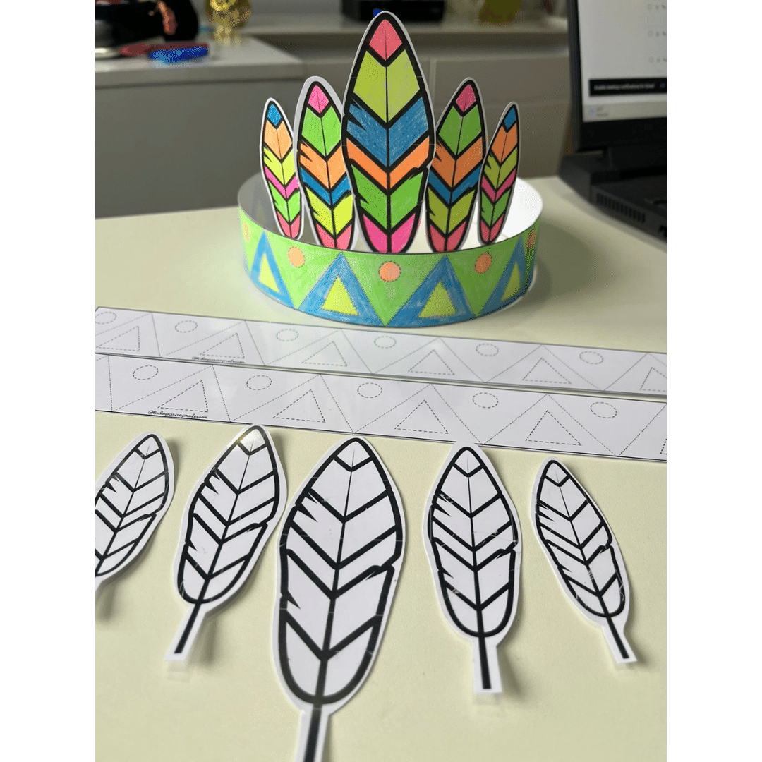 desenho de cocar indígena para colorir