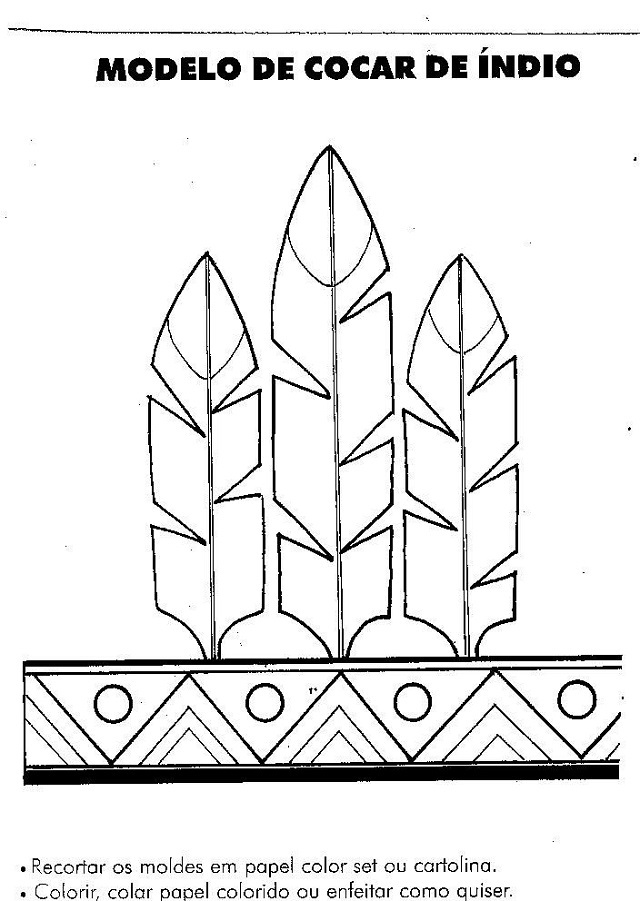 desenho cocar indio para imprimir