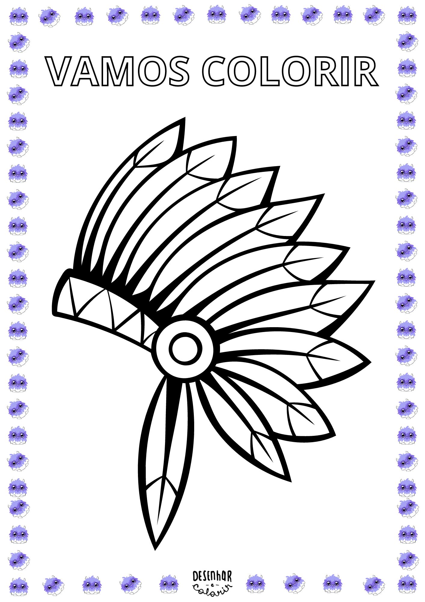 moldes de cocar para imprimir