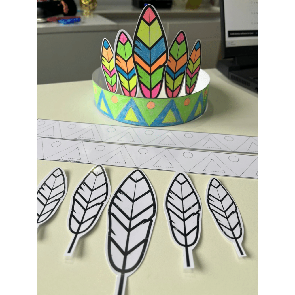 cocar de papel para colorir