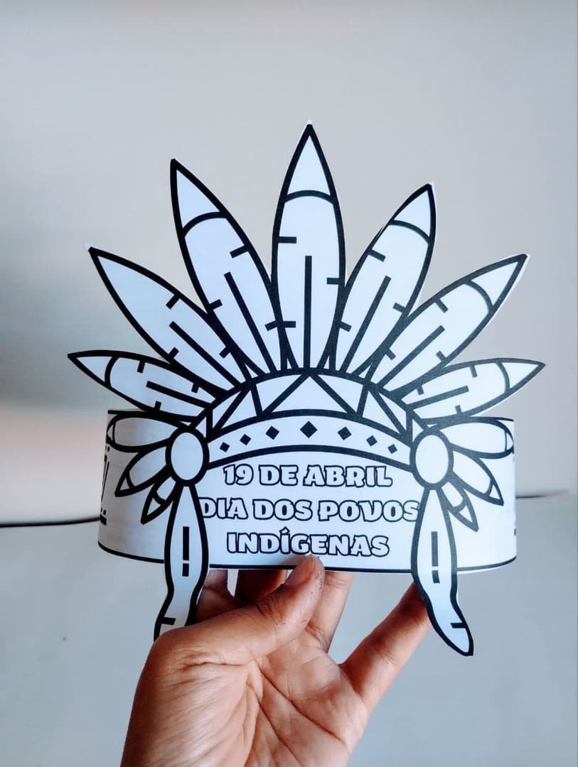 cocar de índio para imprimir passo a passo