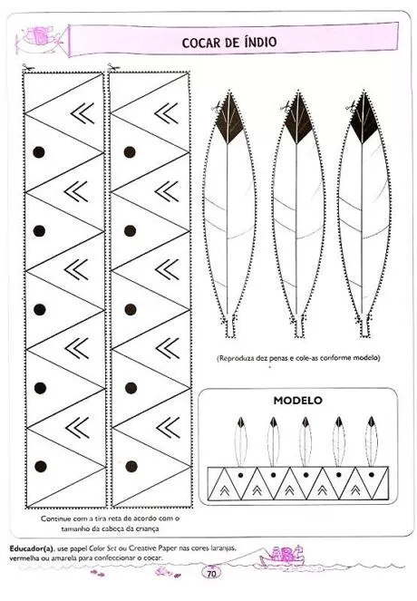 cocar de indio para imprimir