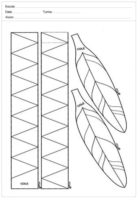cocar indigena colorido para imprimir