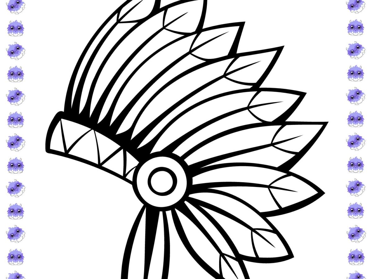 cocar de índio para imprimir colorido e fácil