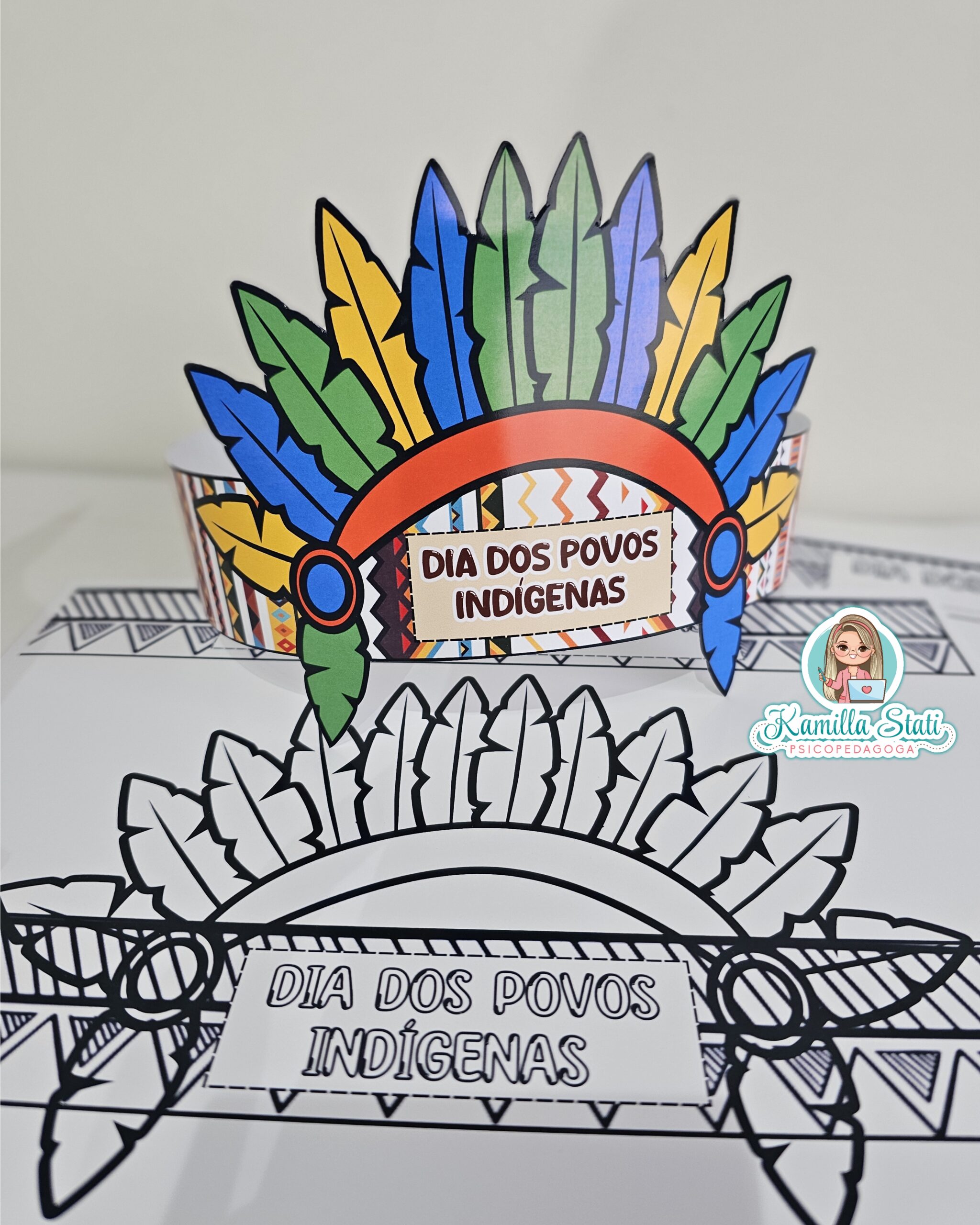 molde cocar de papel para imprimir