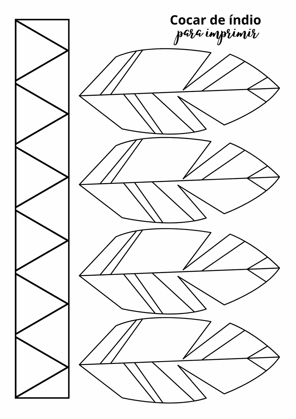 desenho de cocar para imprimir