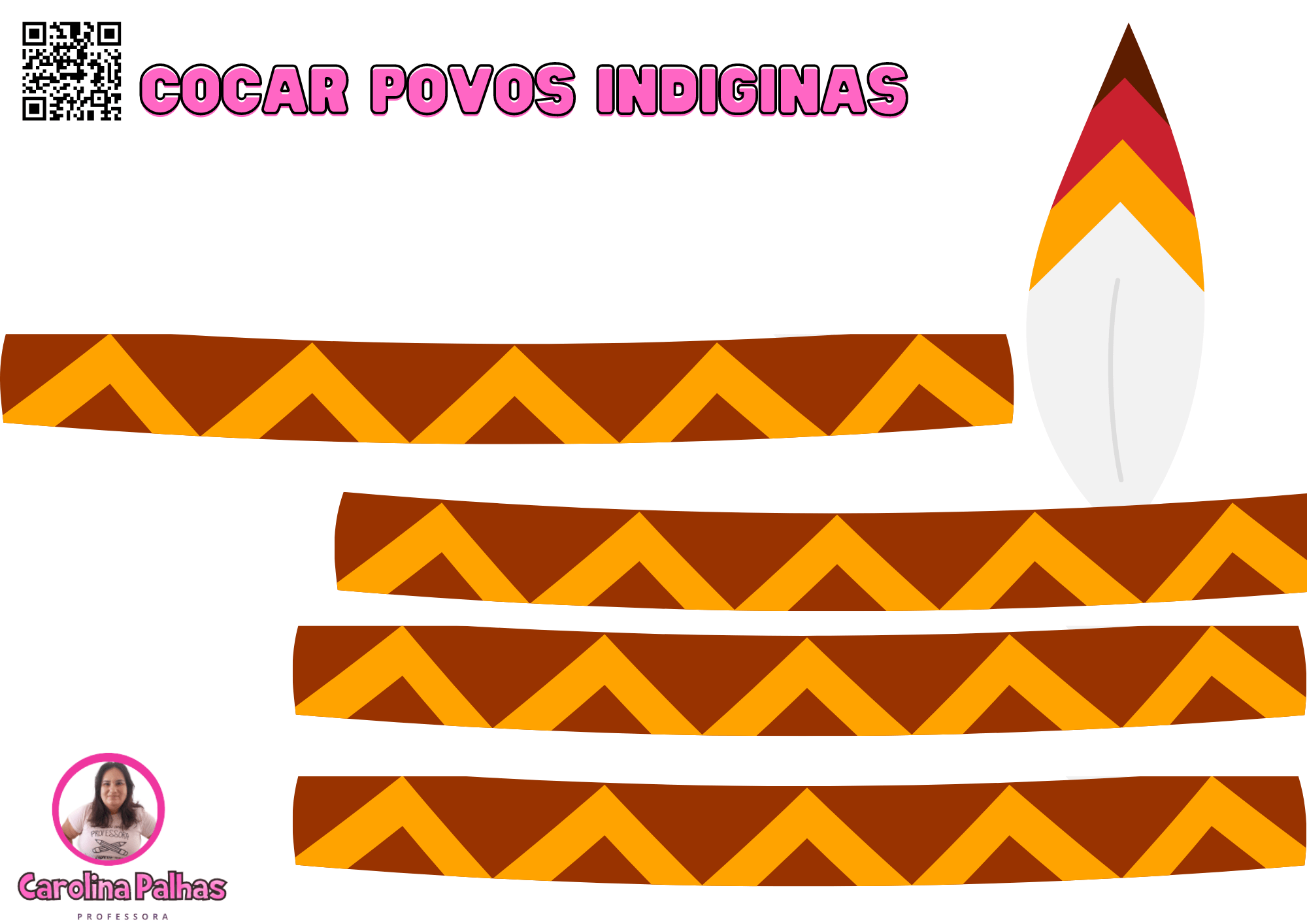 cocar de cartolina para imprimir