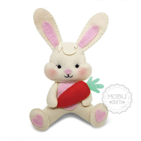 coelho de feltro sentado molde