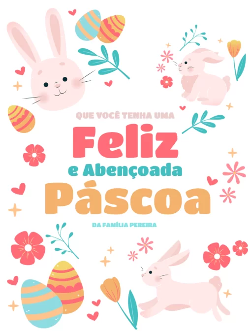 coelho páscoa colorido para imprimir