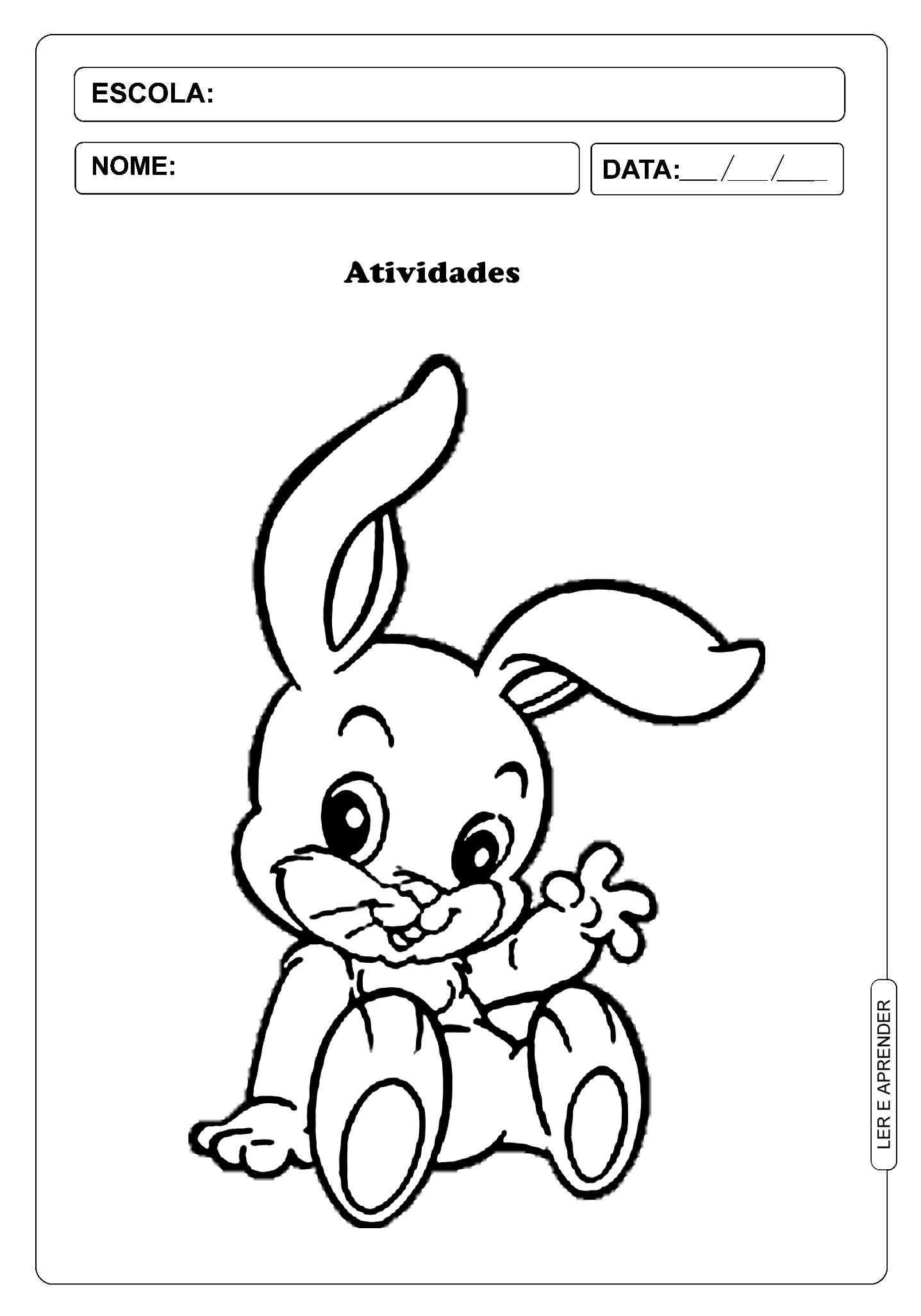 coelho desenho para pintar em tecido