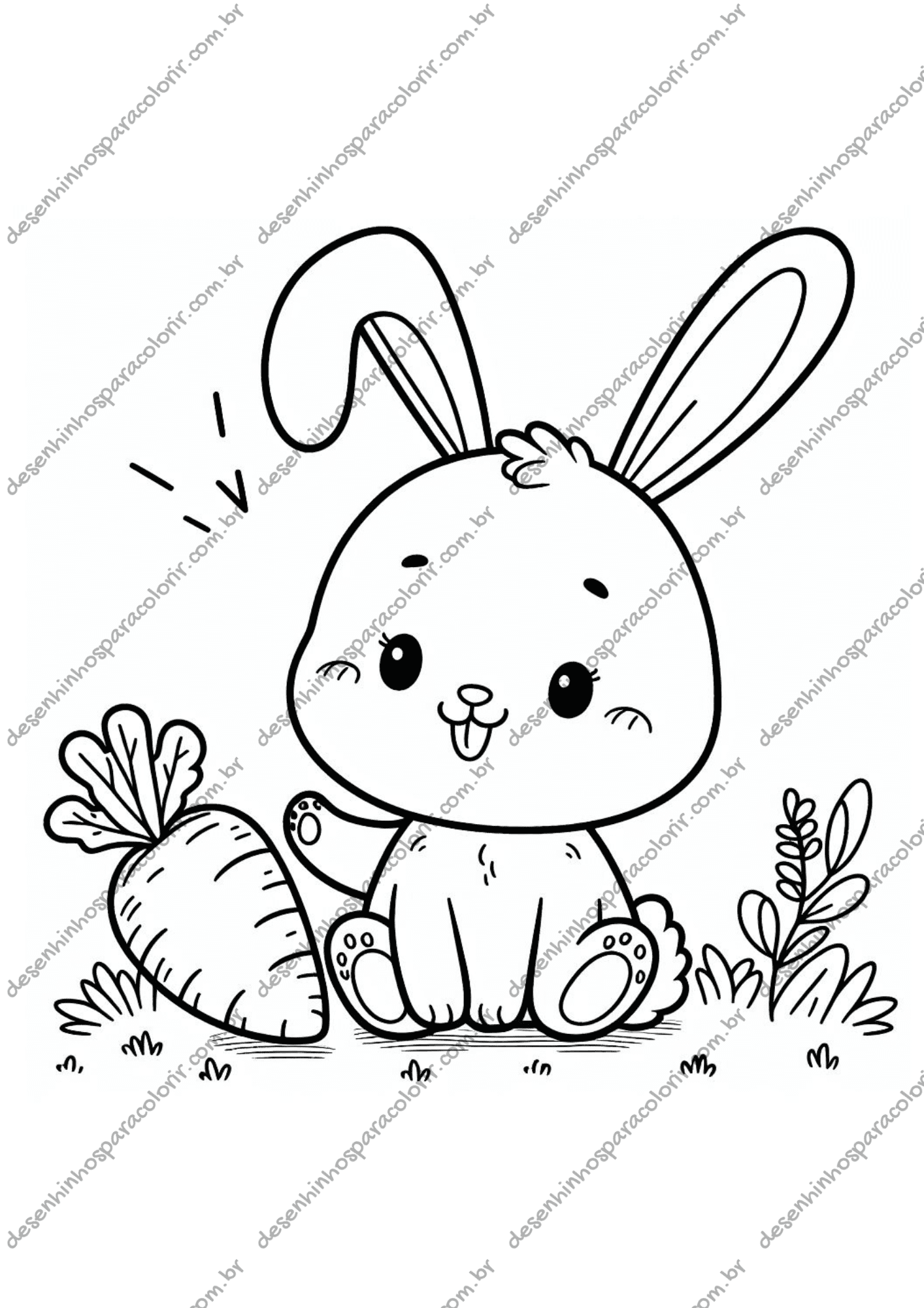 coelho da páscoa para imprimir e pintar