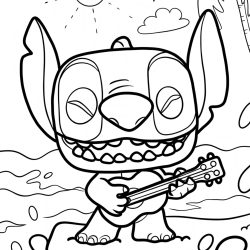 como colorir o Stitch com aquarela