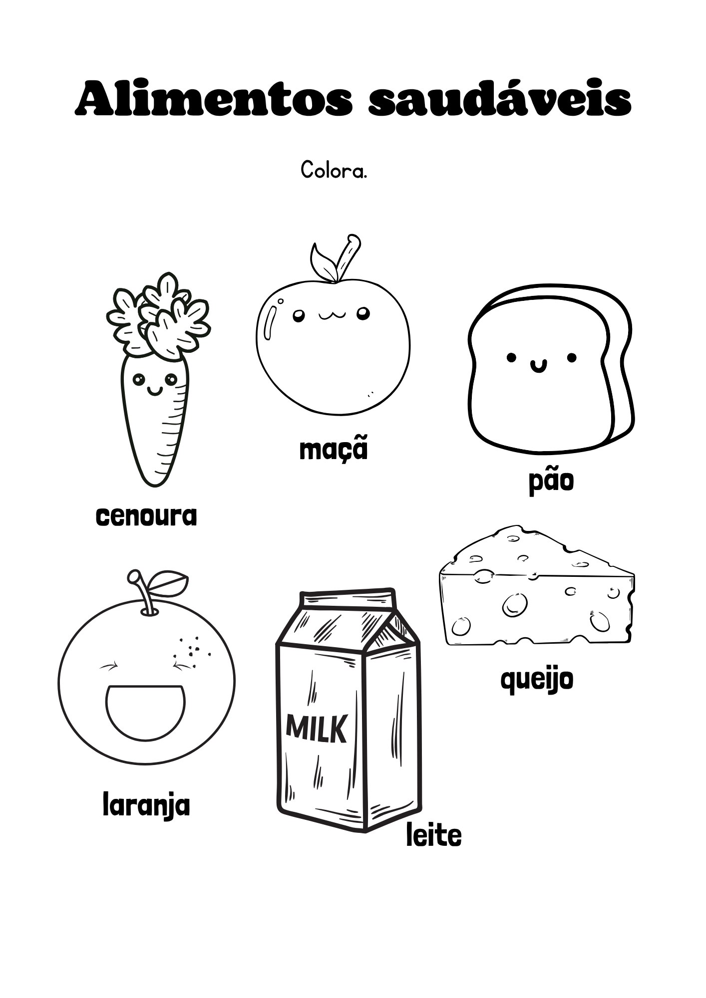 comidas indígenas para colorir