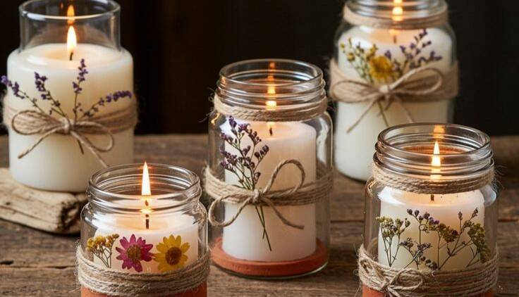 como decorar vidros com tecidos