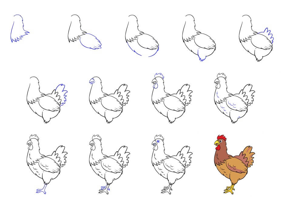 ideias criativas para desenhar galinhas