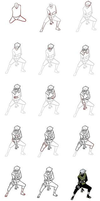 melhores tutoriais para desenhar kakashi iniciante