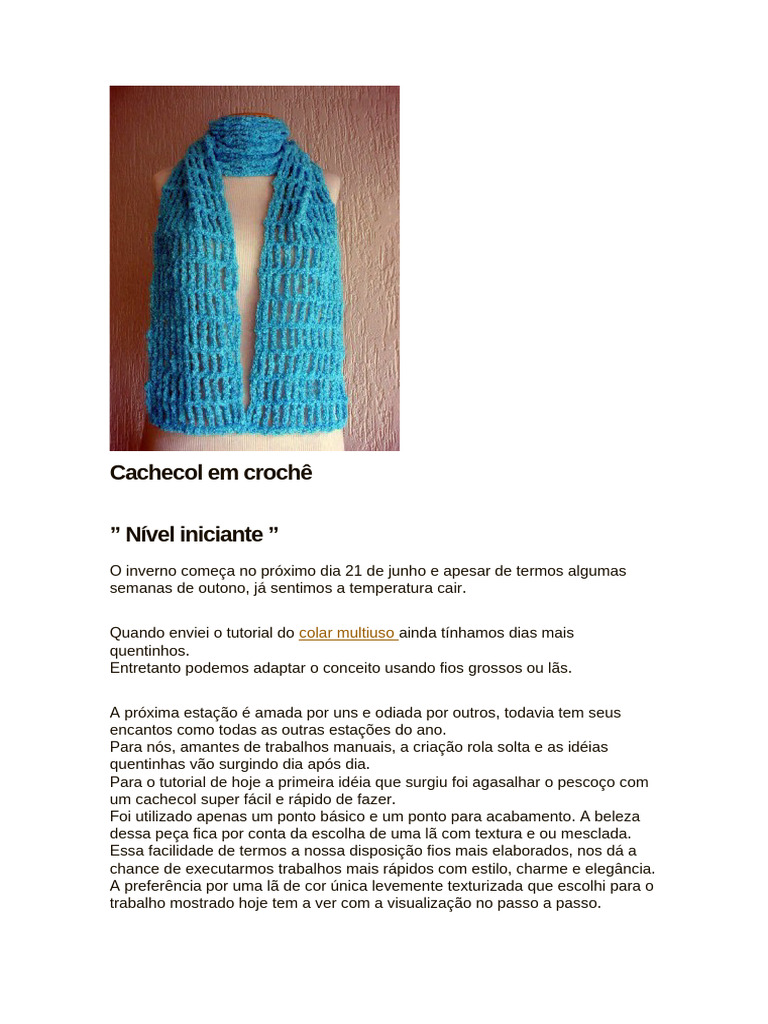 cachecol de crochê rápido e fácil