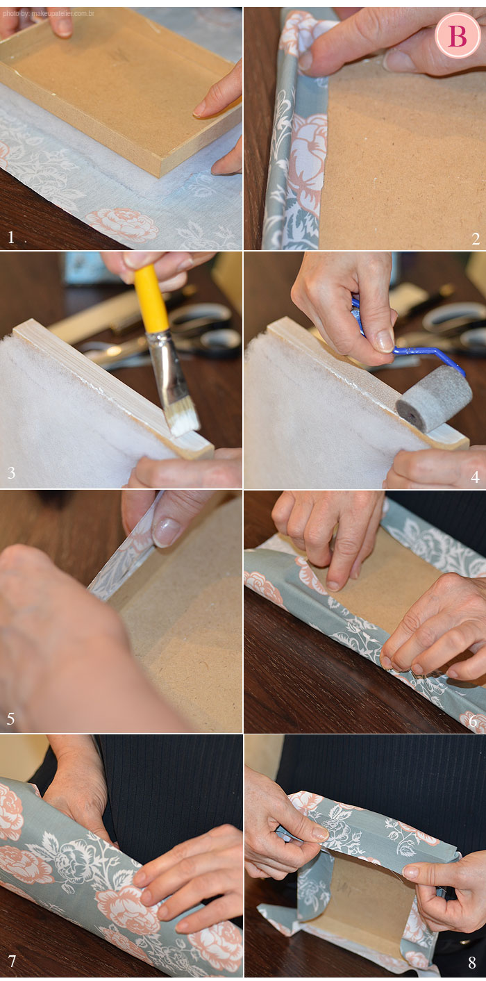 como fazer caixa mdf com tecido