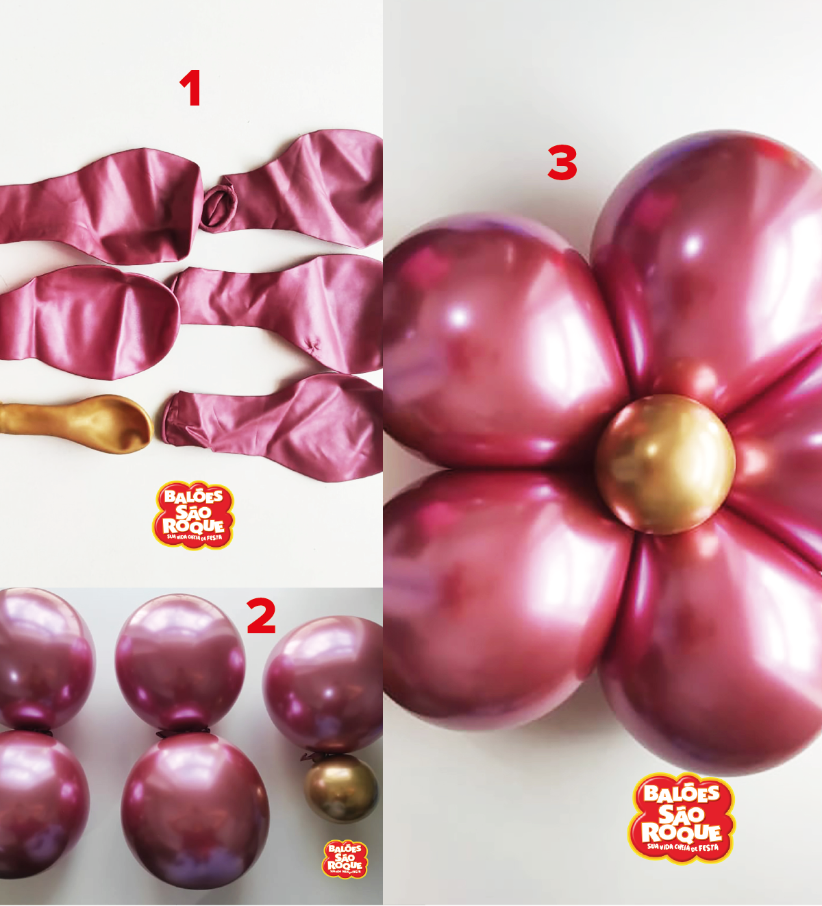 como fazer flor de bexiga