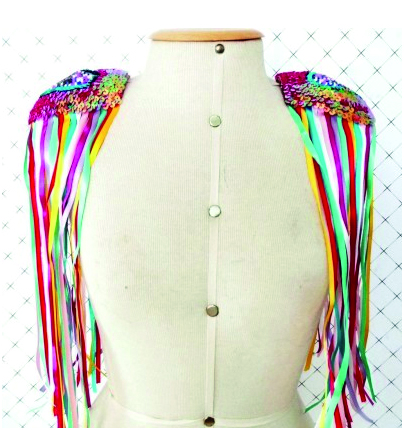 como fazer ombreira de carnaval com paetê
