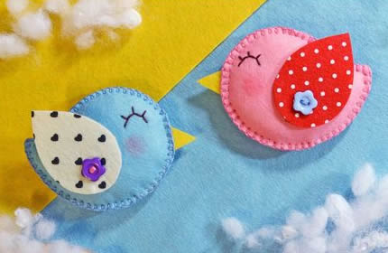 como fazer passarinho de tecido