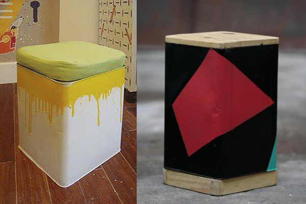 como fazer puff de lata de tinta